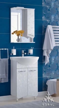 Комплект мебели для ванной Corozo Koral Лаванда 50 Белый